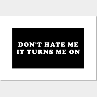 Don’t Hate Me It Turns Me On Funny Saying Posters and Art